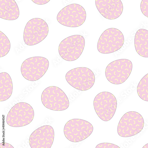 Easter eggs seamless pattern. Holiday background - delicate design. Vector illustration