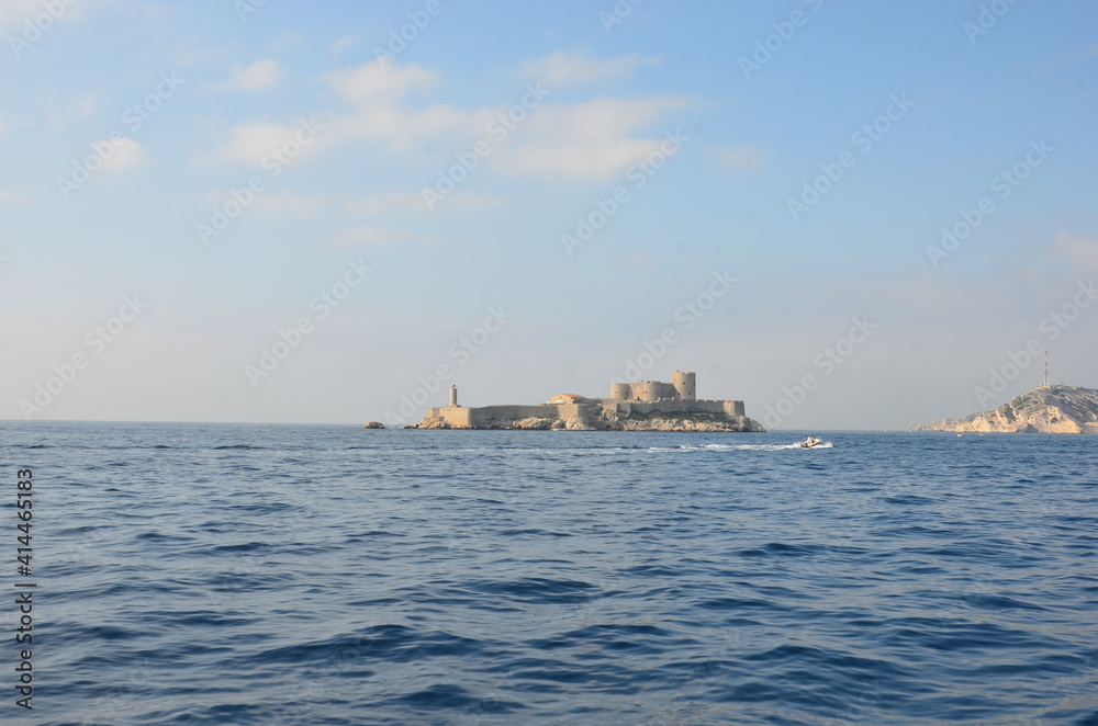 Mysterious and beautiful island with a castle, France Mysterious and beautiful island with a castle, France