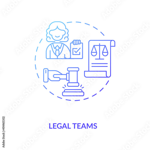 Legal teams concept icon. Contract management software company users. Organisation of main accountable decisions idea thin line illustration. Vector isolated outline RGB color drawing