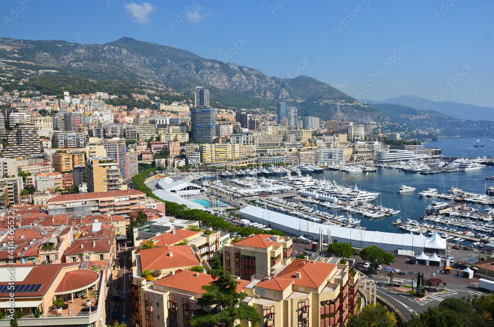 Beautiful view of the new port of Monaco