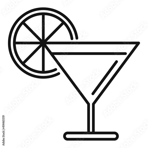 Bar cocktail icon. Outline bar cocktail vector icon for web design isolated on white background