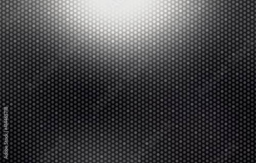 Shimmering grid cover black metal shiny background. Small hexagonal pattern. Gloss mosaic surface.