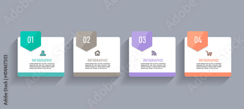 Business Infographic with note paper design vector.