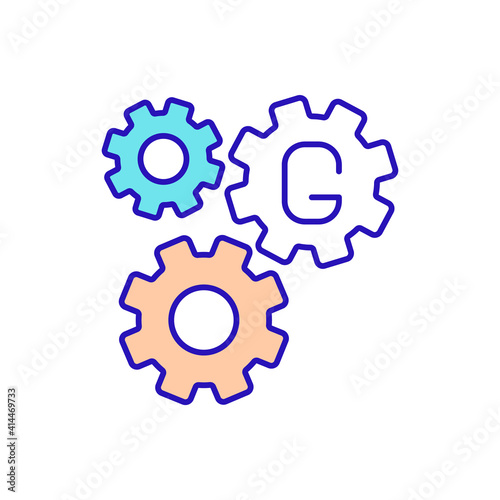 Grammar improvement RGB color icon. Language system. Rules governing sounds, words, sentences. Grammar and language skills. Combination and interpretation. Isolated vector illustration