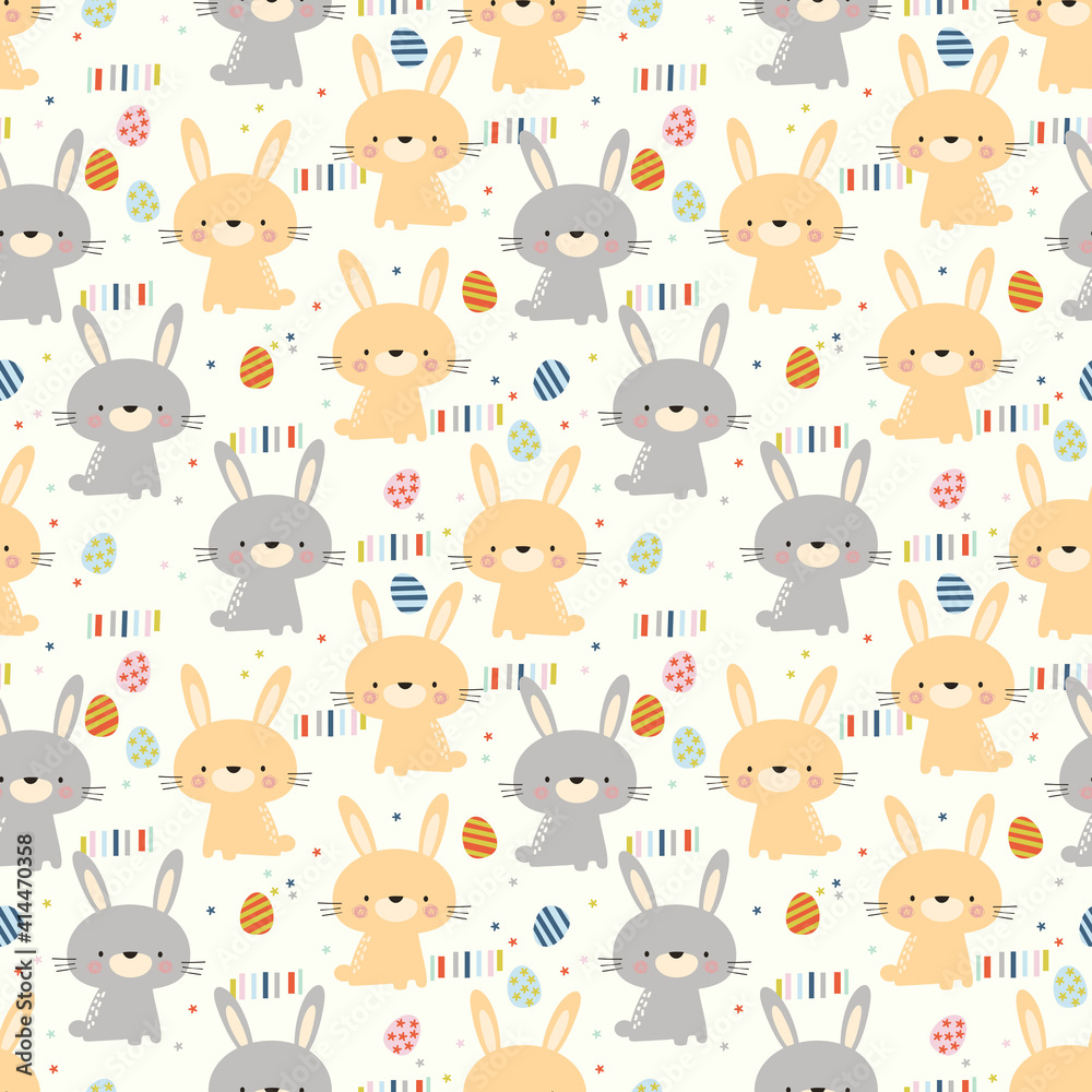 Lovely bunny and Easter egg seamless pattern Lovely bunny and Easter egg seamless pattern