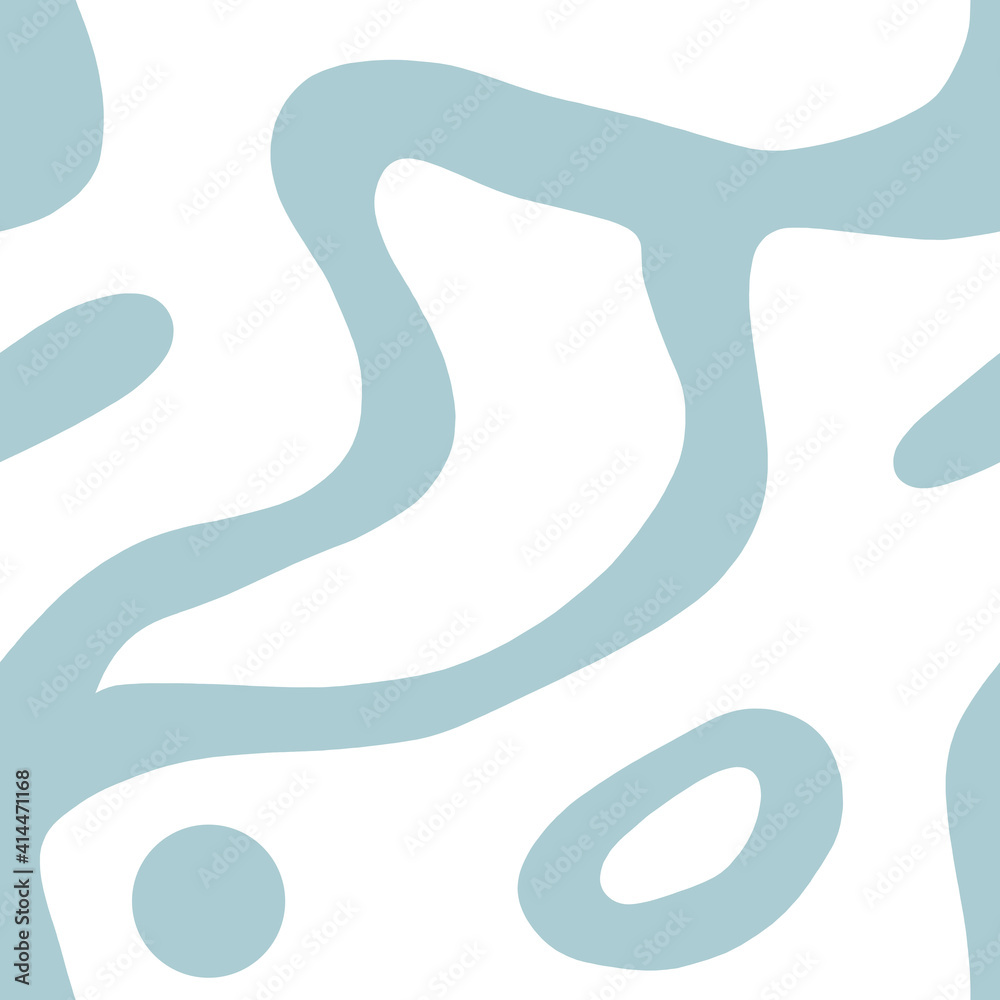 Blue smooth lines, curves, ovals and a circle on a white background. Seamless patterns. Abstract background. Watercolor illustration. For textile design, packaging. Blue smooth lines, curves, ovals and a circle on a white background. Seamless patterns. Abstract background. Watercolor illustration. For textile design, packaging.