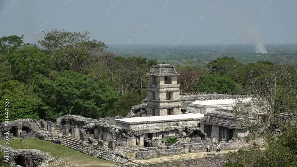 The Palace complex of Palenque Mayan ruins. Mexico. The Palace complex of Palenque Mayan ruins. Mexico.