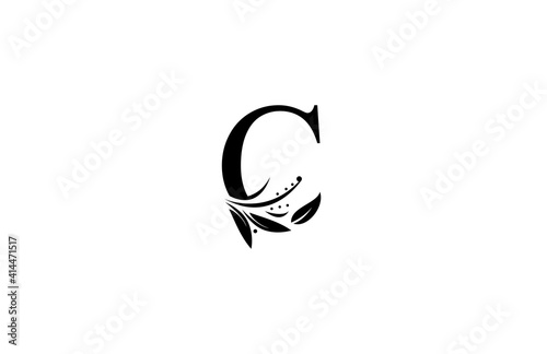 Monogram Flourishes Letter C Logo Manual Elegant Minimalism Sign Vector