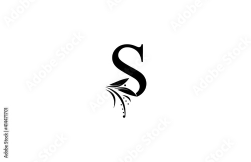 Monogram Flourishes Letter S Logo Manual Elegant Minimalism Sign Vector