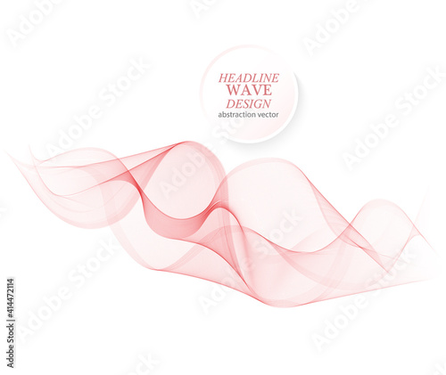 Abstract smooth color wave vector. Curve flow pink motion illustration. Pink smoky wave line. Transparent color pink wave.