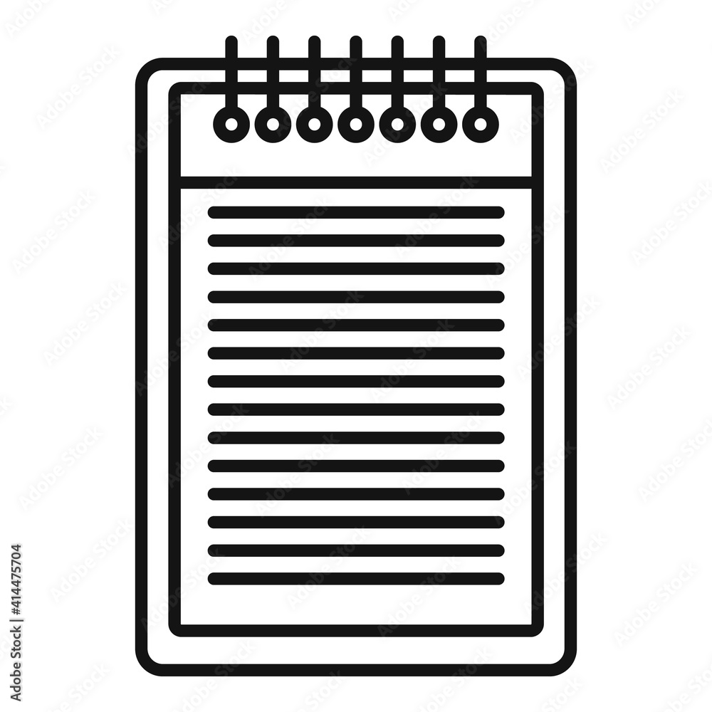Office manager notepad icon. Outline office manager notepad vector icon for web design isolated on white background Office manager notepad icon. Outline office manager notepad vector icon for web design isolated on white background