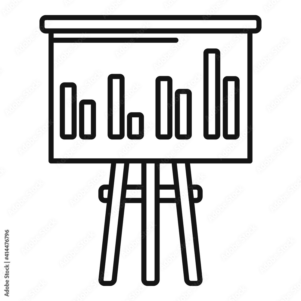 Office manager banner graph icon. Outline office manager banner graph vector icon for web design isolated on white background Office manager banner graph icon. Outline office manager banner graph vector icon for web design isolated on white background