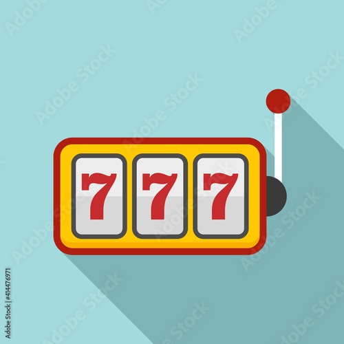 Slot machine icon. Flat illustration of slot machine vector icon for web design