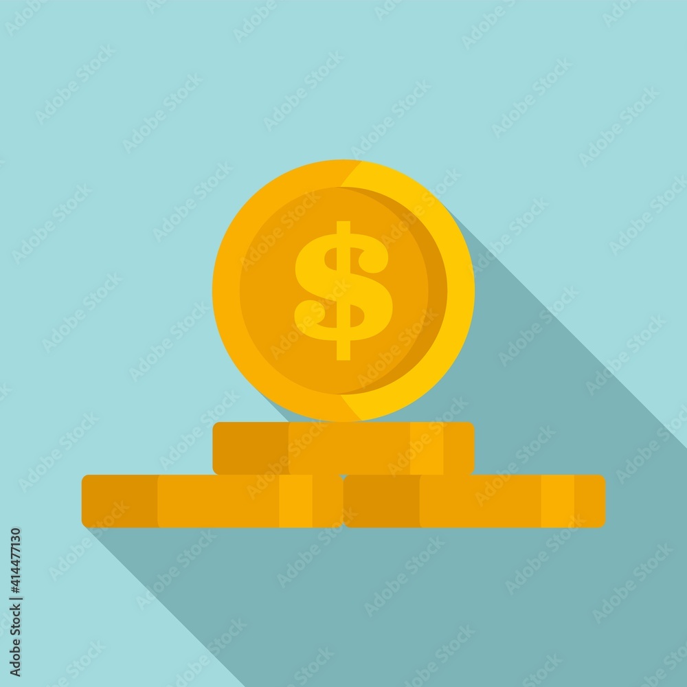 Casino gold dollars icon. Flat illustration of casino gold dollars vector icon for web design