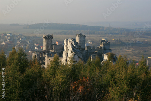 Ruins of medieval Ogrodzieniec Castle  Polish Jura  Poland