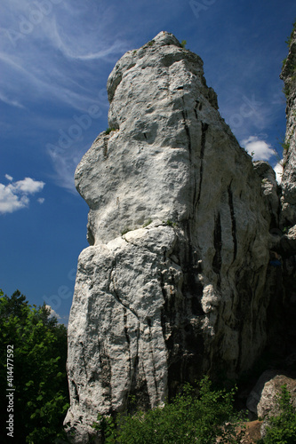Rock formations in Polish Jura near Mirow Castle, Poland