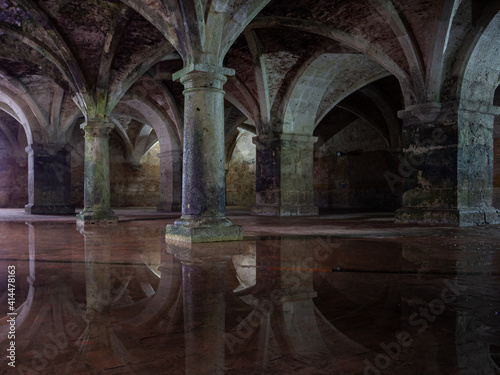 The interior of the magnificent portuguese water cistern, with fresh water on the floor.
El-Jadida, Morocco. photo