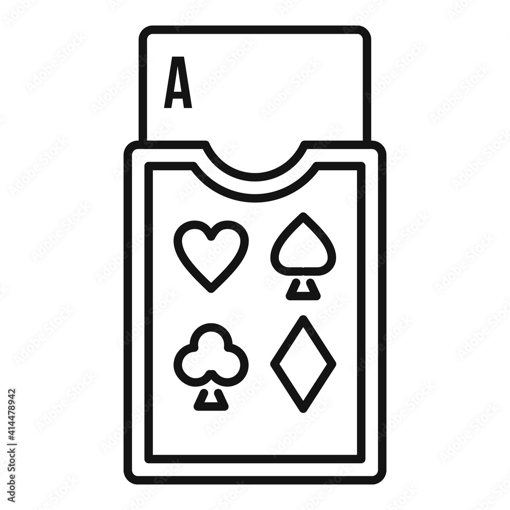 Casino play cards icon. Outline casino play cards vector icon for web design isolated on white background Casino play cards icon. Outline casino play cards vector icon for web design isolated on white background