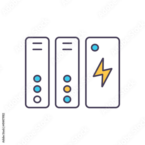Global electricity system RGB color icon. Decentralisation, digitalisation and decarbonisation. New energy technology. Alternative solutions and ensuring technologies. Isolated vector illustration