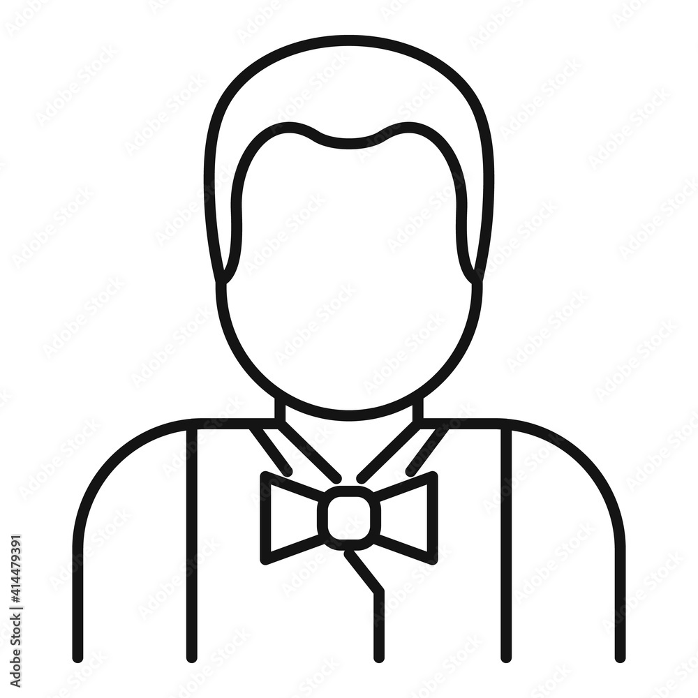 Casino croupier icon. Outline casino croupier vector icon for web design isolated on white background