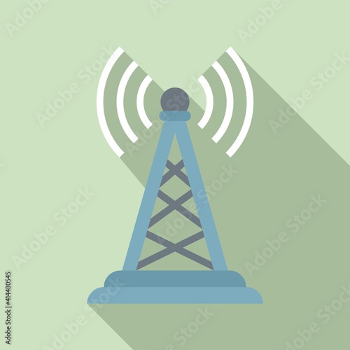 Tv radio tower icon. Flat illustration of tv radio tower vector icon for web design