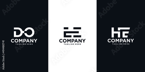 Monogram set logo design template. Premium Vector