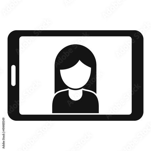 Tv presenter tablet icon. Simple illustration of tv presenter tablet vector icon for web design isolated on white background