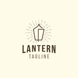 Lantern logo design Premium Vector