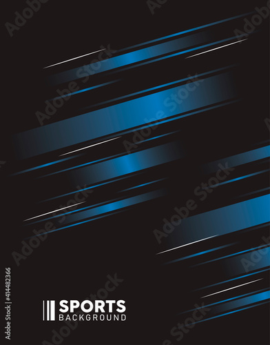 black and blue sport background with lettering white