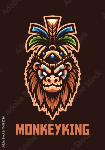 Orang utan mascot for esport and sport team logo Premium Vector