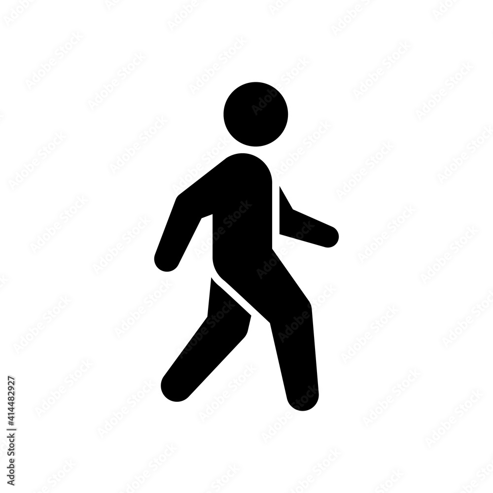 Pedestrian glyph icon or walking concept