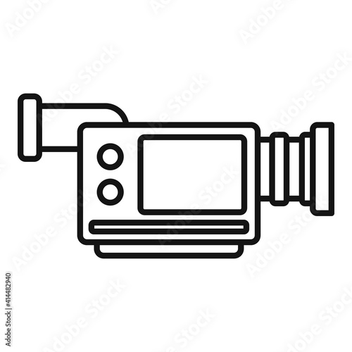 Tv camera icon. Outline tv camera vector icon for web design isolated on white background