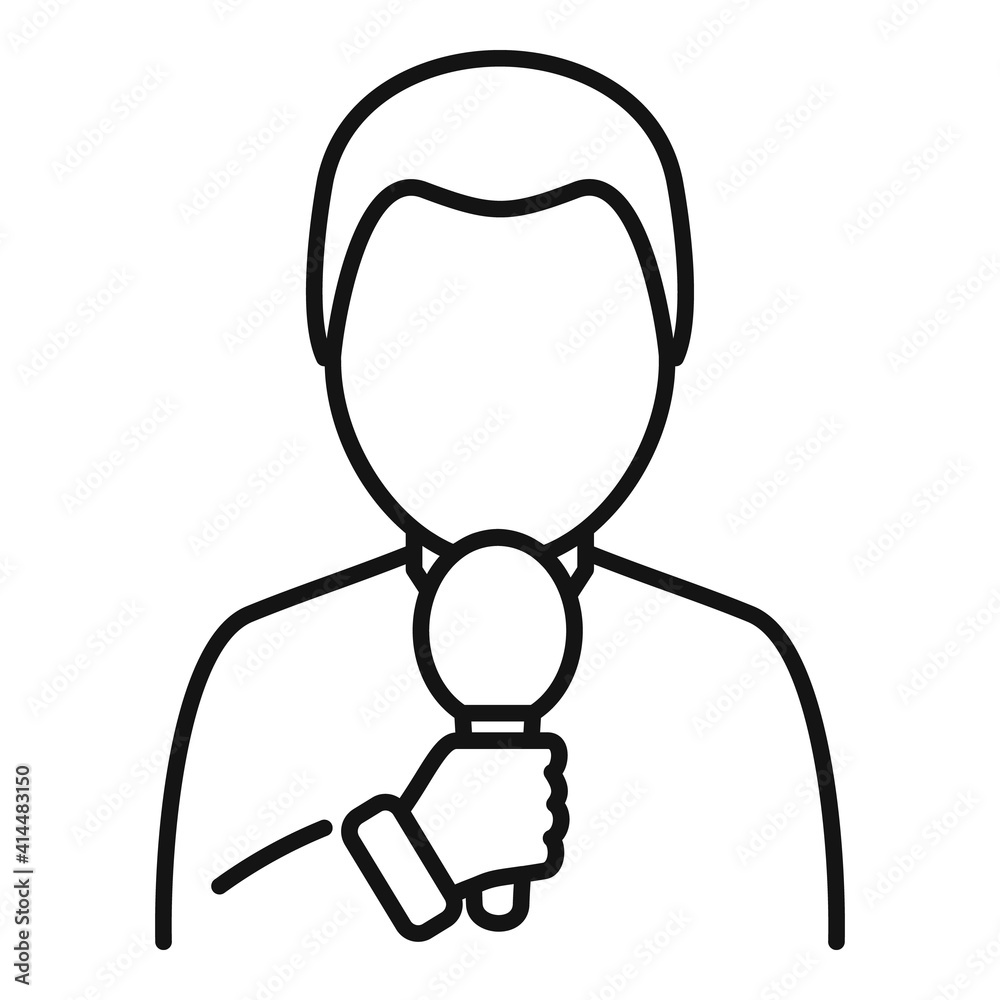 Tv presenter icon. Outline tv presenter vector icon for web design isolated on white background Tv presenter icon. Outline tv presenter vector icon for web design isolated on white background