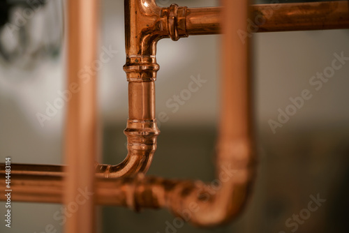 New shiny copper pipework
