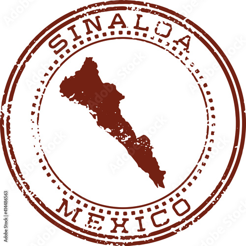 Sinaloa Mexico State Vintage Travel Rubber Stamp photo