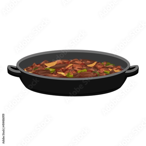 Stewed meat icon. Cartoon of stewed meat vector icon for web design isolated on white background