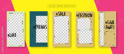 Social Stories Cool Vector Layout.