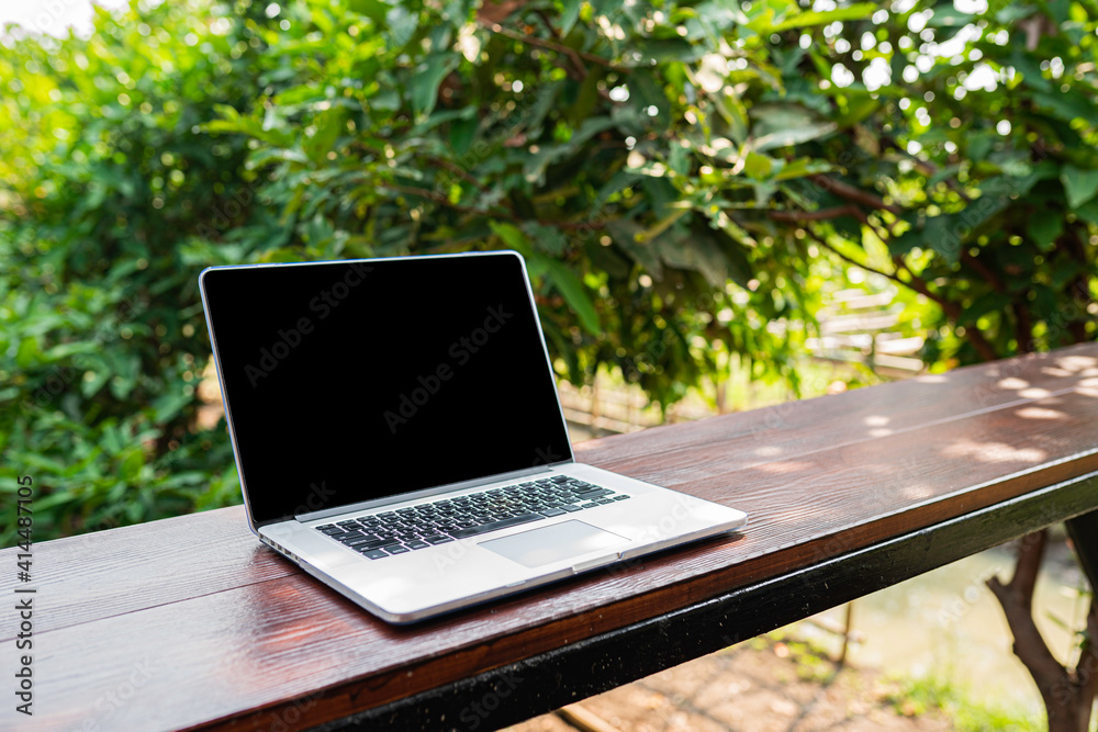 Blank computer laptop PC for working and doing business online