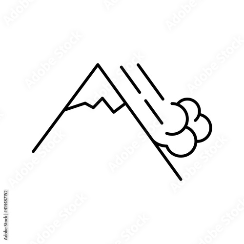 Snow avalanche, snowslide, natural disaster icon. Can be used as web element, design icon on white background