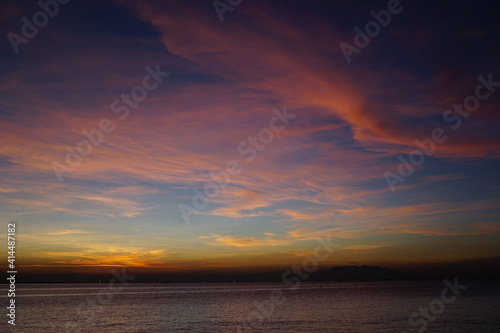 Manila Bay sunset with pink skies