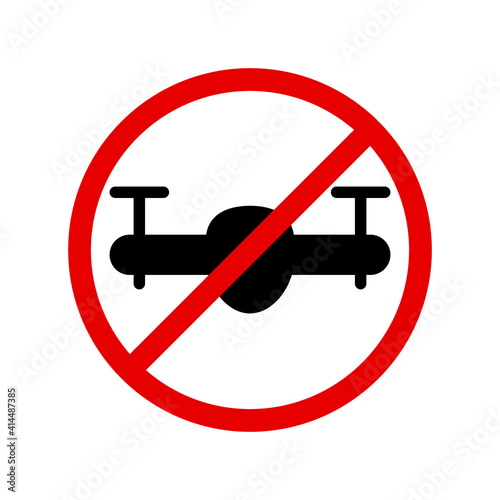 No fly zone icon. Copter launch forbidden - no air drone allowed sign, quadrocopter flight banned