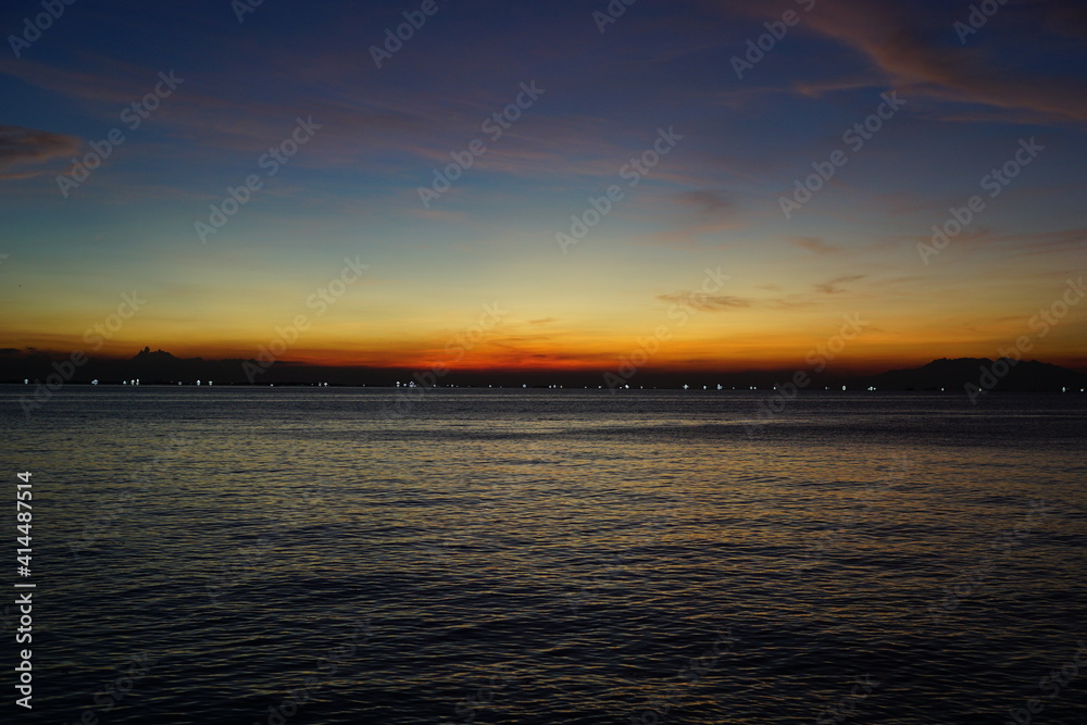 Manila Bay sunset with pink skies