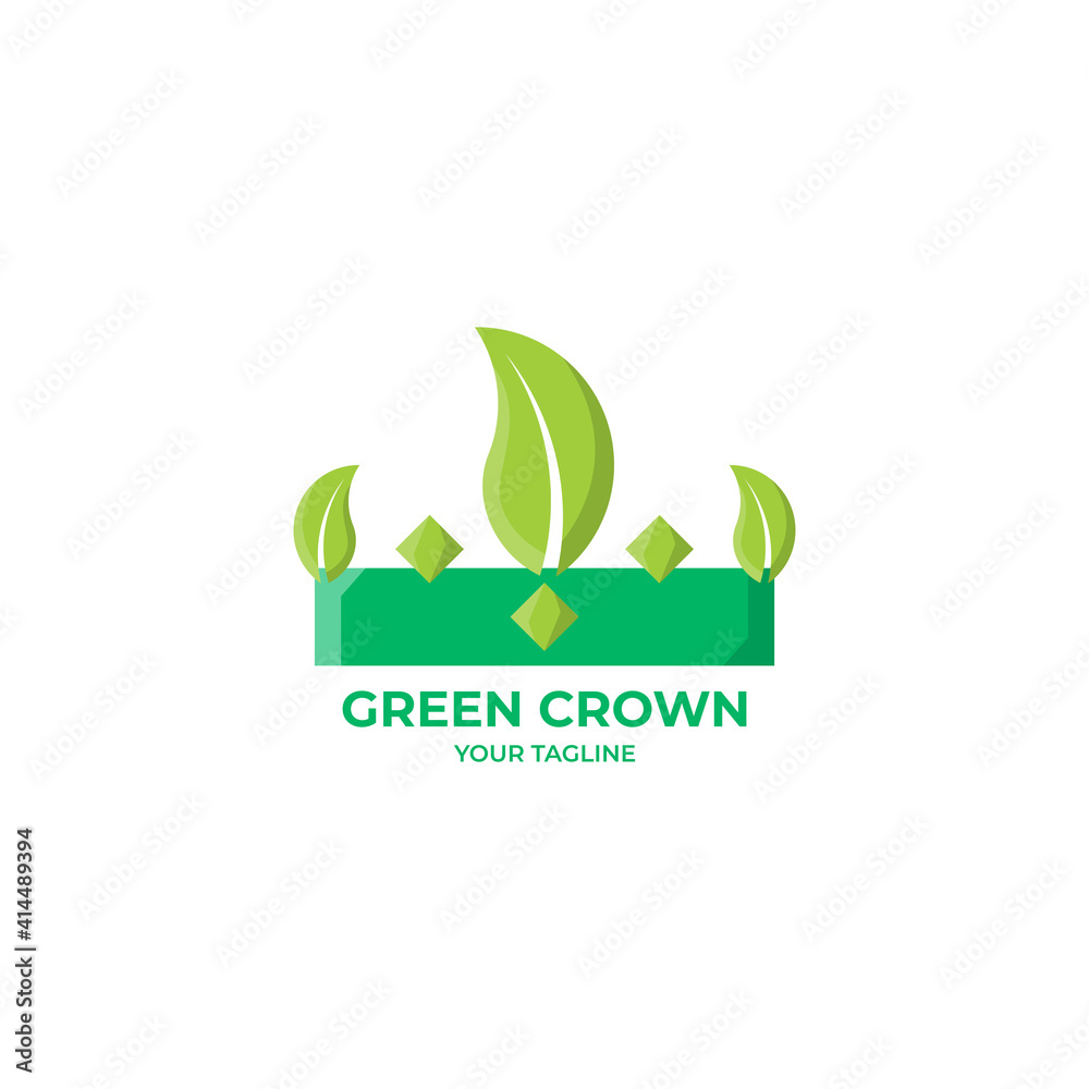 Modern and colorful leaves crown logo Modern and colorful leaves crown logo