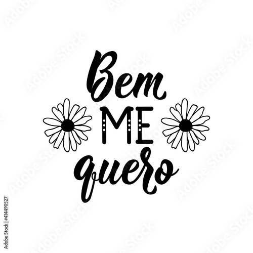 Well I want me in Portuguese. Lettering. Ink illustration. Modern brush calligraphy.