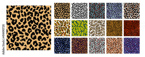 set of animal print vector patterns	