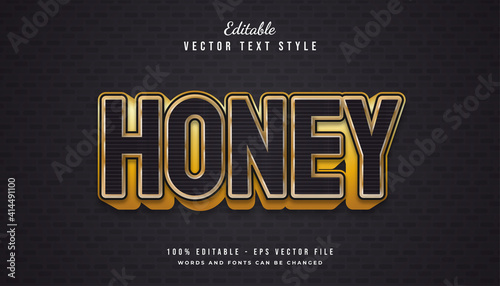 Luxury Black and Gold Text Style with Embossed Effect
