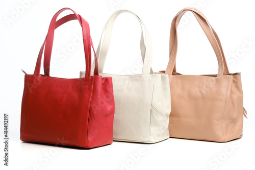 three bags isolated on white