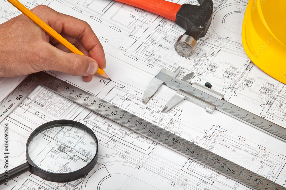 construction drafts and tools background construction drafts and tools background
