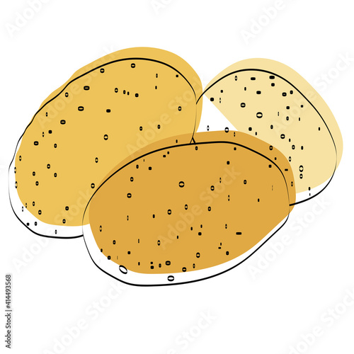 Silhouette of a vegetable. Potatoes. Vector illustration.