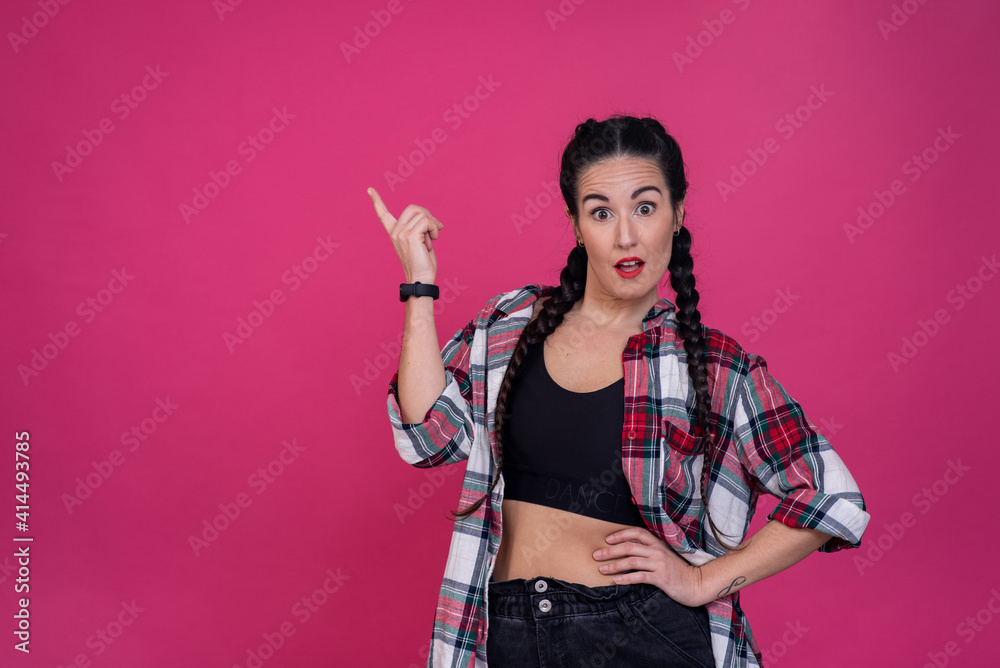 portrait of a woman pink background portrait of a woman pink background